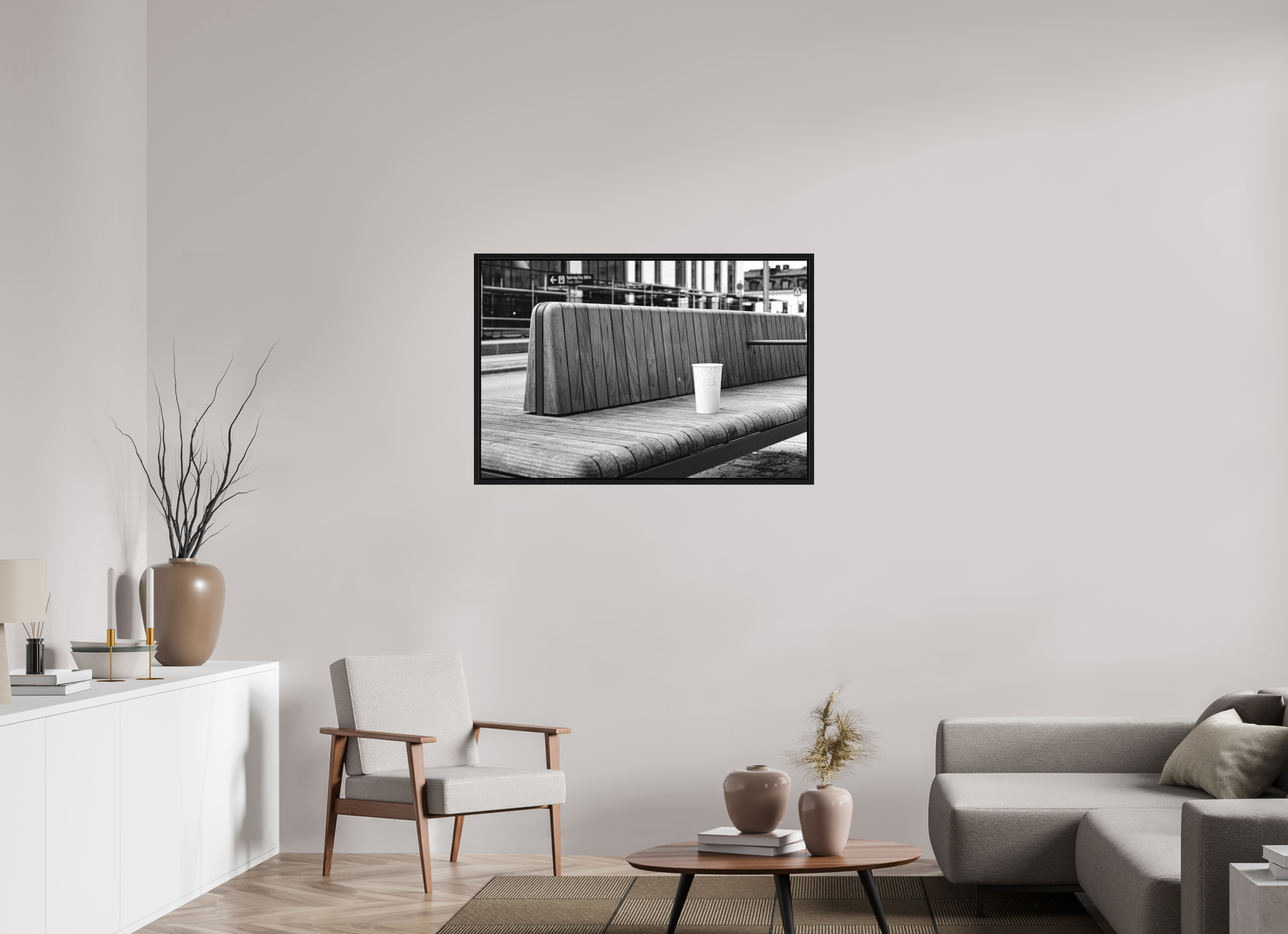 105 x 70 cm, Tirage N&B dans Caisse américaine noire Décoration murale contemporaine - L’Oubli