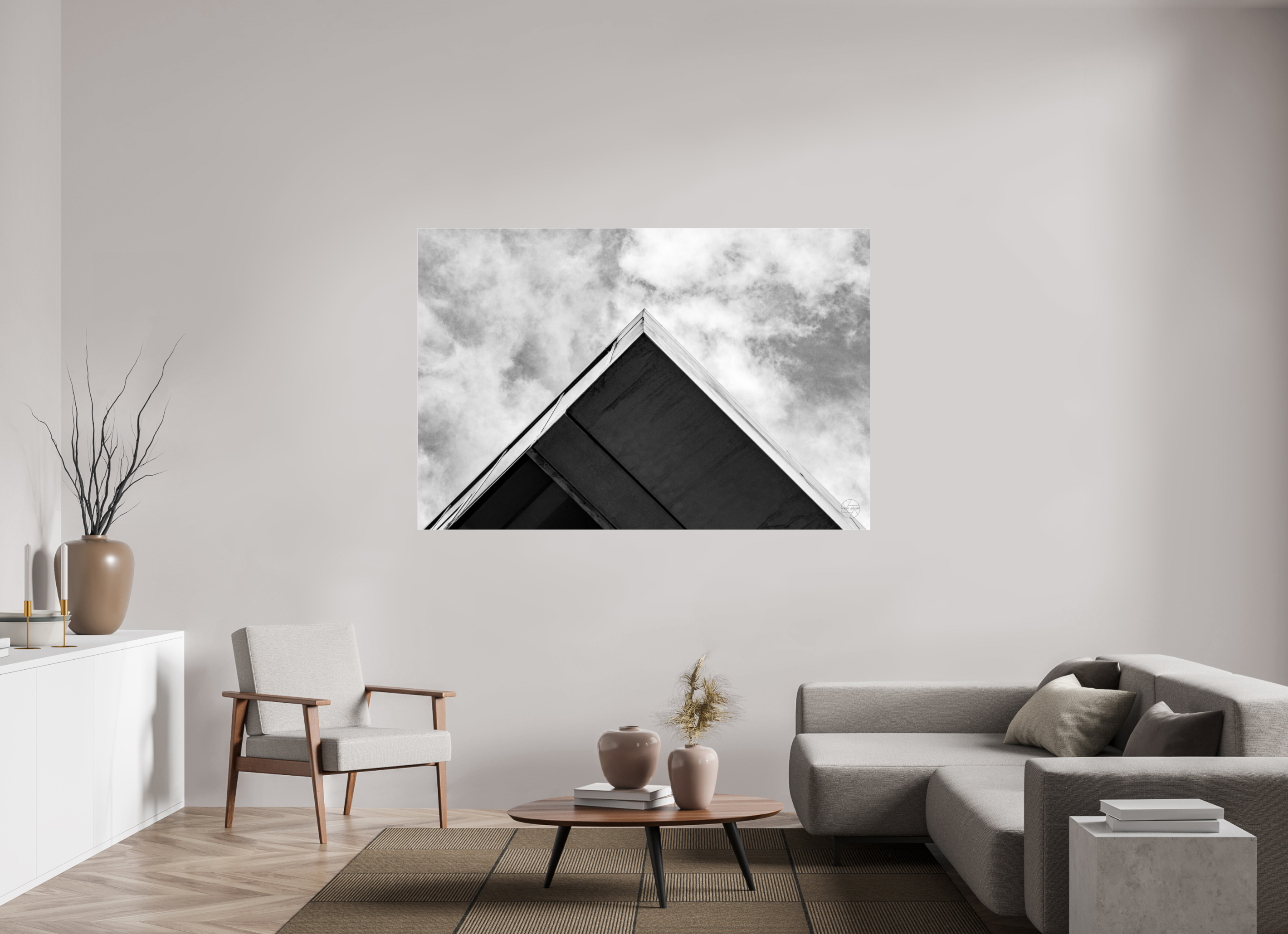 180 x 120 cm, Tirage N&B sous Plexi Pyramide - Décoration murale contemporaine