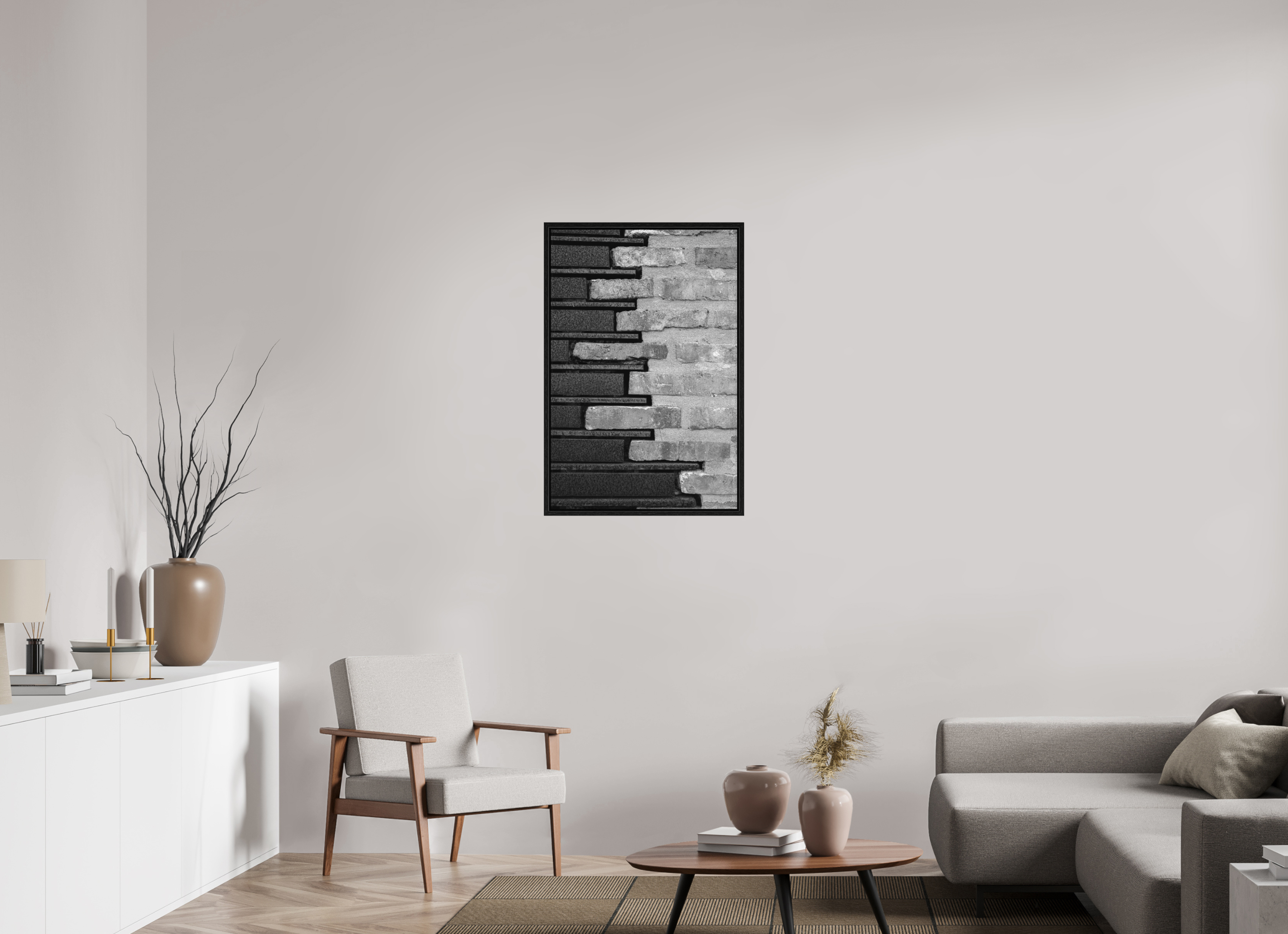 60 x 90 cm, Tirage N & B dans Caisse américaine Le mariage de la pierre et de l’acier