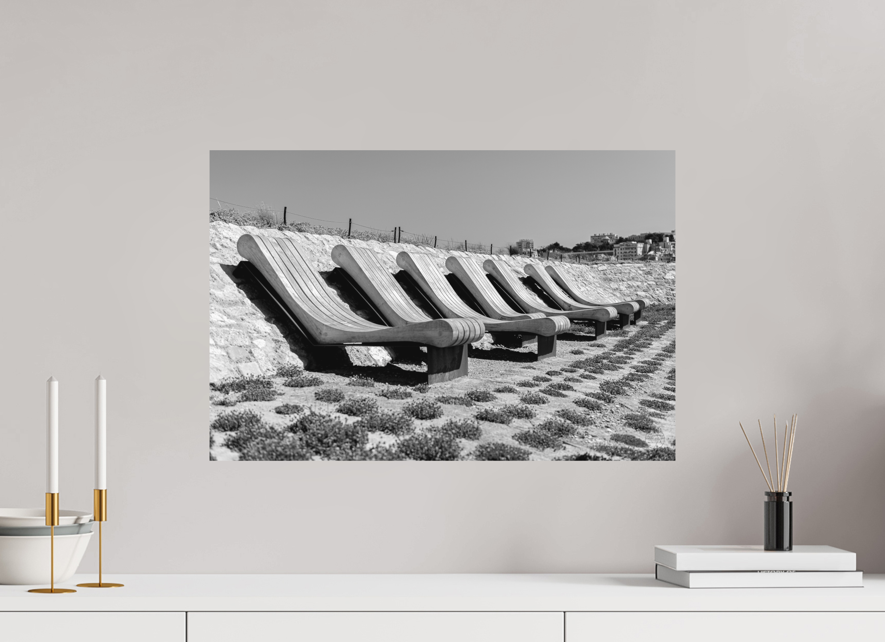 60 x 40 cm, Tirage N&B mat seul Les Veilleurs du Littoral
