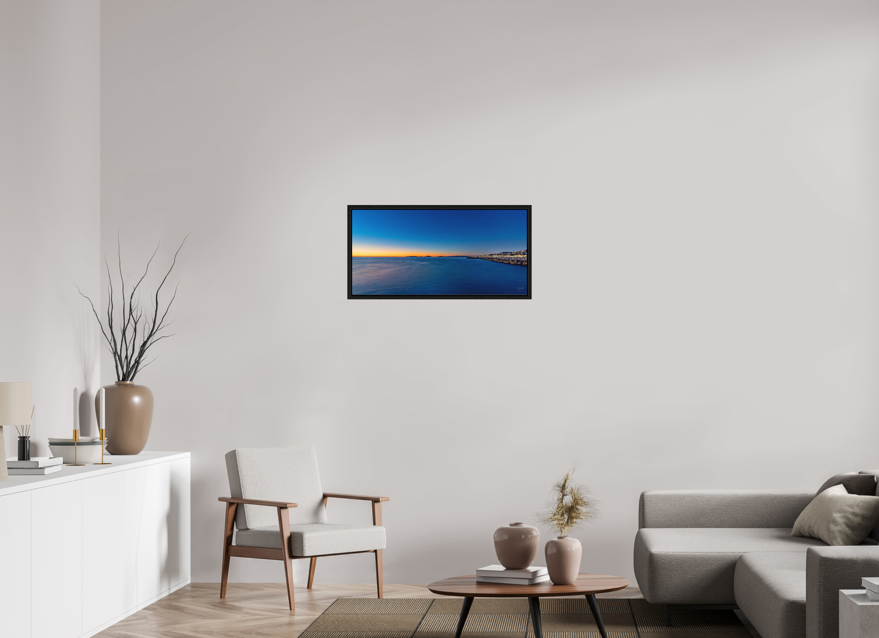 82,5 x 40 cm, Tirage grand format dans caisse américaine Bleu Infini