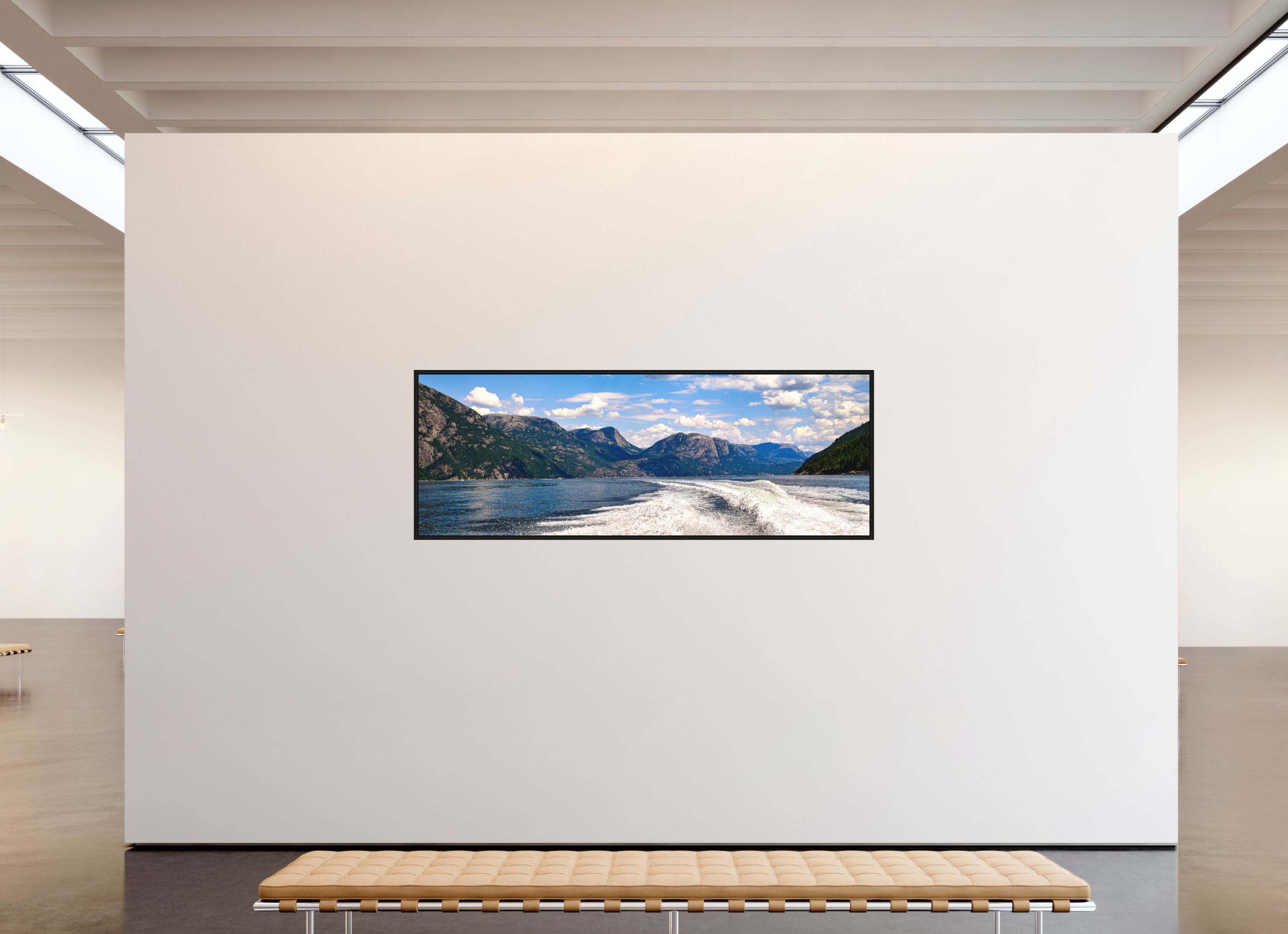 224 x 80 cm, Tirage grand format dans caisse américaine Sillage des Fjords | Poster Panoramique Nature & Voyage