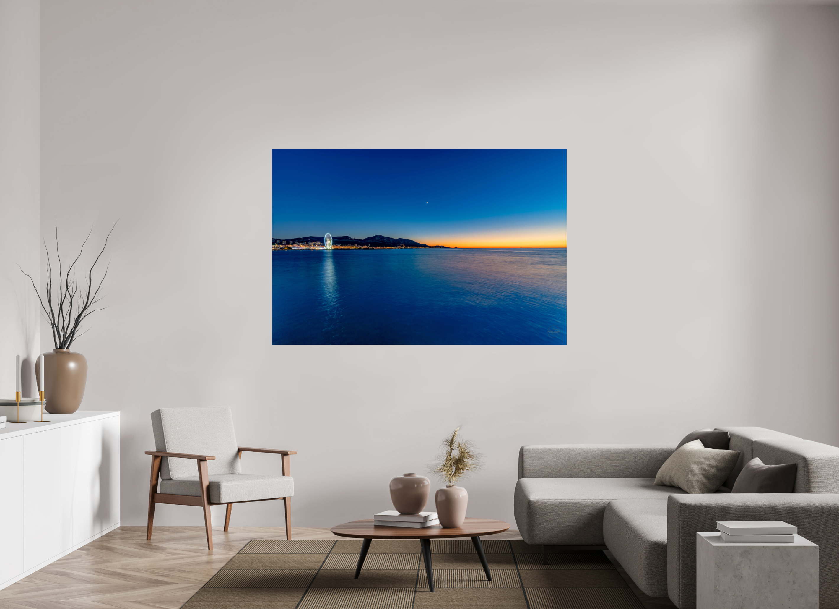180 x 120 cm, Tirage sous plexi Le calme après la lumière